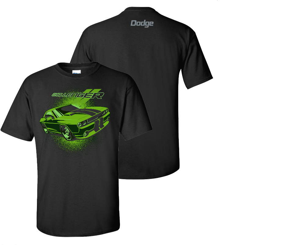 Challenger Lime - Car Shirts Guy 